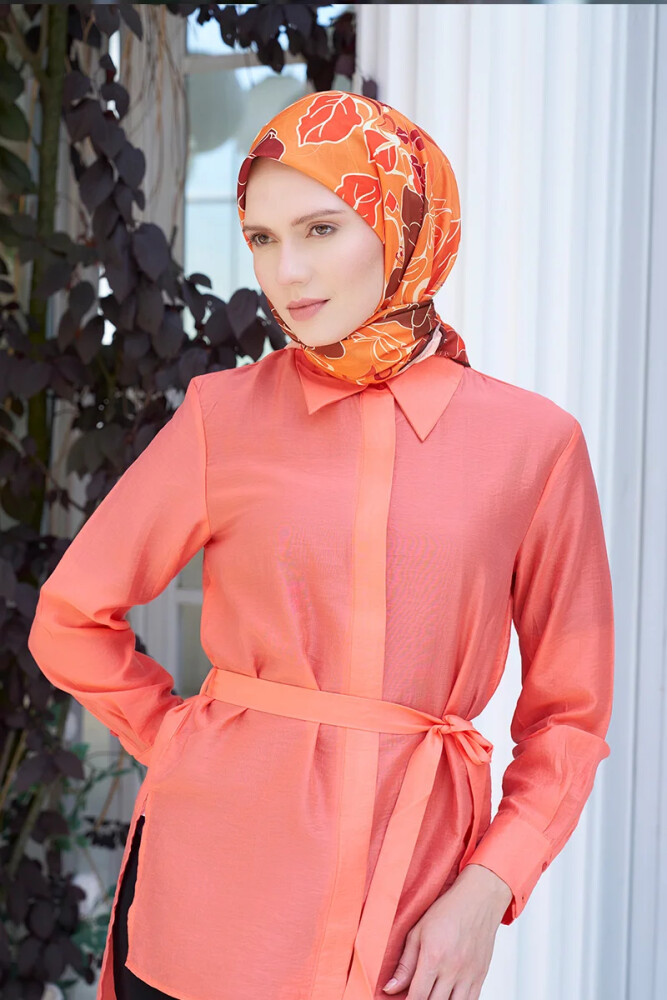 Aria Koleksiyonu Belle Desen Eşarp - Orange - MADAME POLO