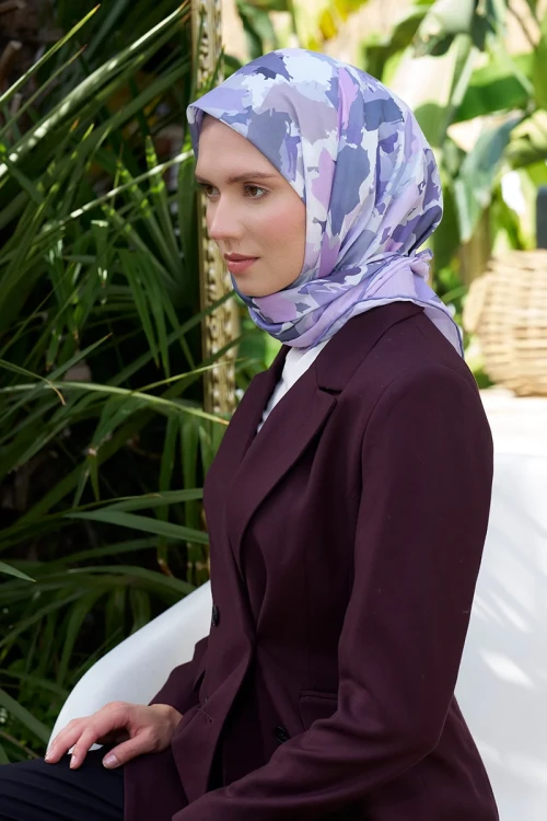 Aria Koleksiyonu Dalia Desen Eşarp - Lila 