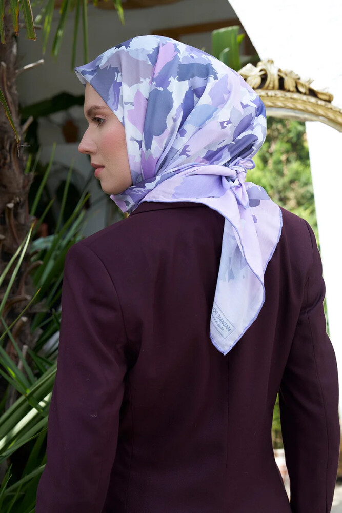 Aria Koleksiyonu Dalia Desen Eşarp - Lila - MADAME POLO