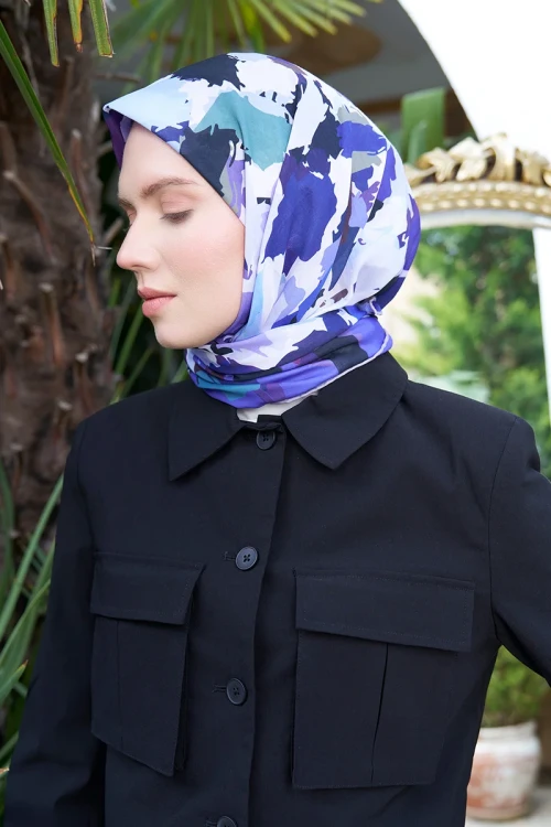 Aria Koleksiyonu Dalia Desen Eşarp - Mor 