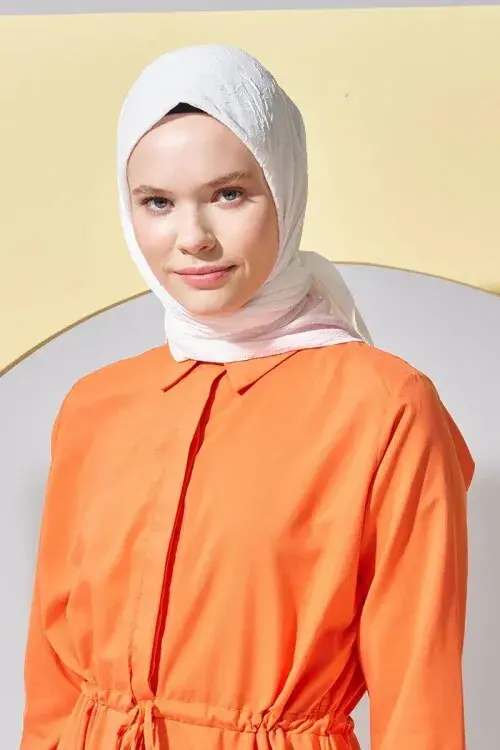 Bambu Kraş Eşarp - Beyaz - 3