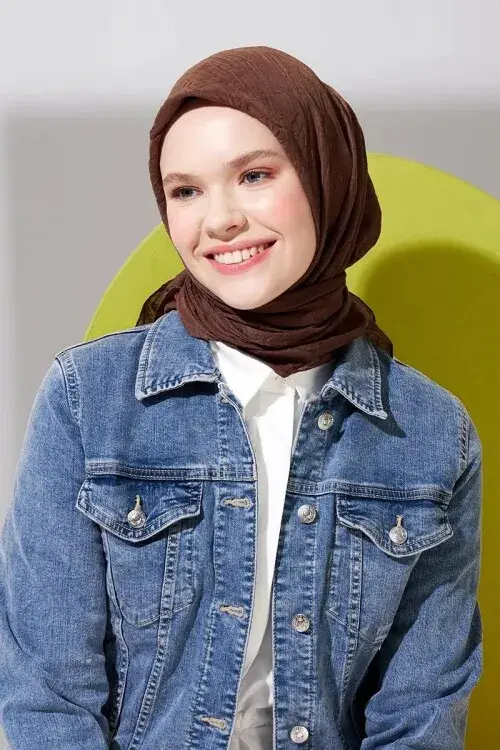 Bambu Kraş Eşarp - Brownie - 4