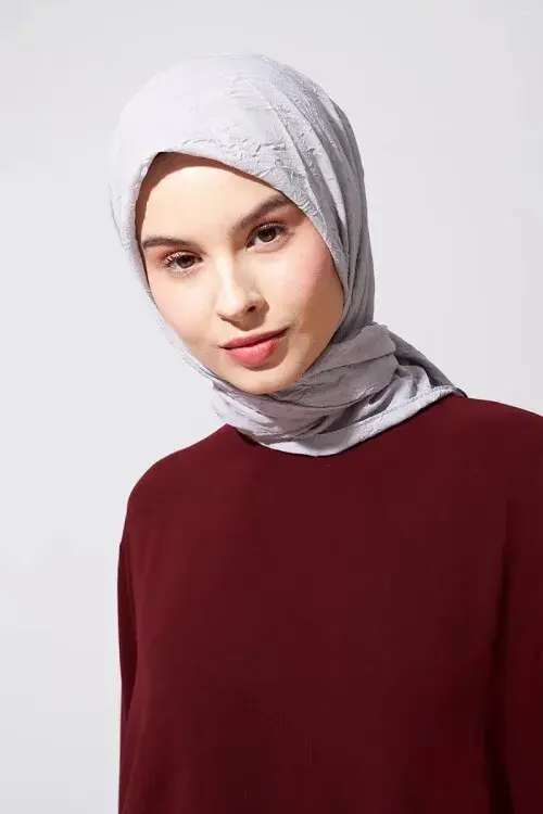 Bambu Kraş Eşarp - Gri - 4