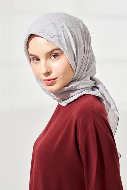 Bambu Kraş Eşarp - Gri - MADAME POLO