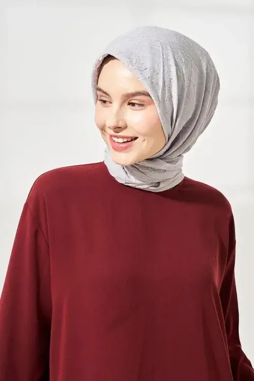 Bambu Kraş Eşarp - Gri - 2