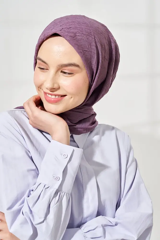 Bambu Kraş Eşarp - Mor - 3