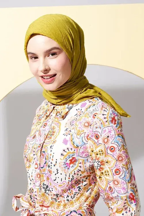 Bambu Kraş Eşarp - Olive - 4