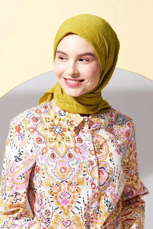 Bambu Kraş Eşarp - Olive - 1