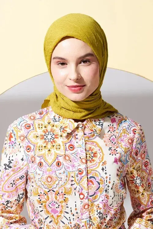 Bambu Kraş Eşarp - Olive - 2