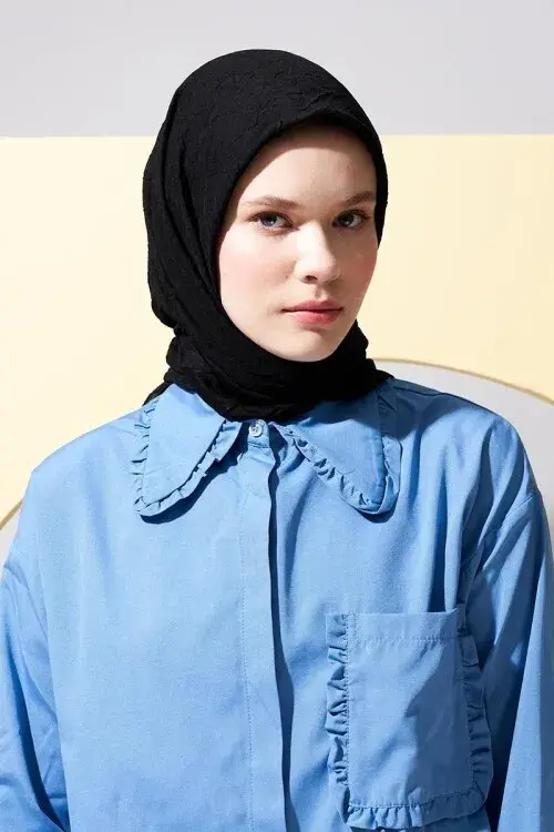 Bambu Kraş Eşarp - Siyah - 2