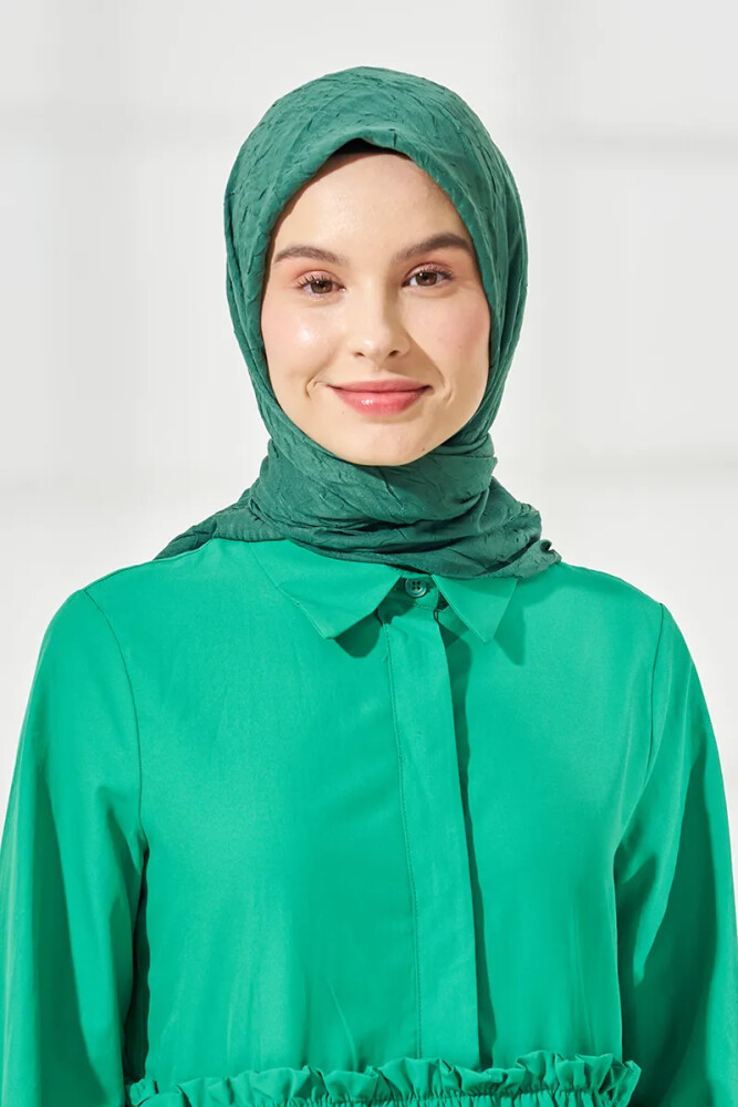 Bambu Kraş Eşarp - Zümrüt Yeşili - MADAME POLO