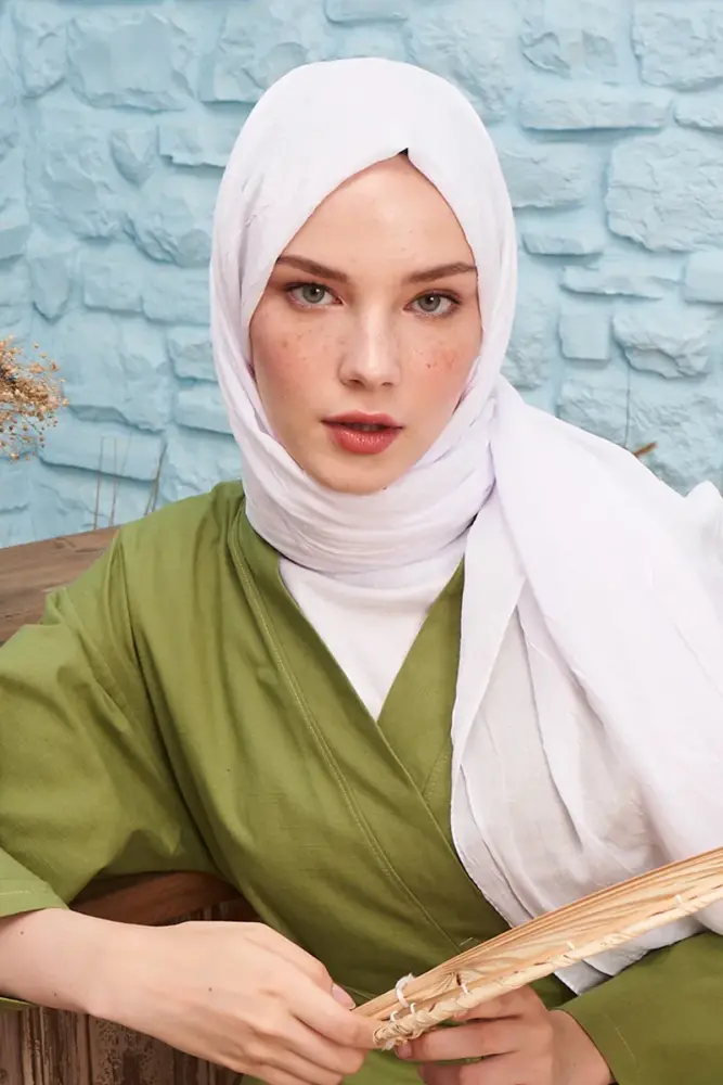 Feyza Hakyemez Bamboo Knee Shawl - White - 2