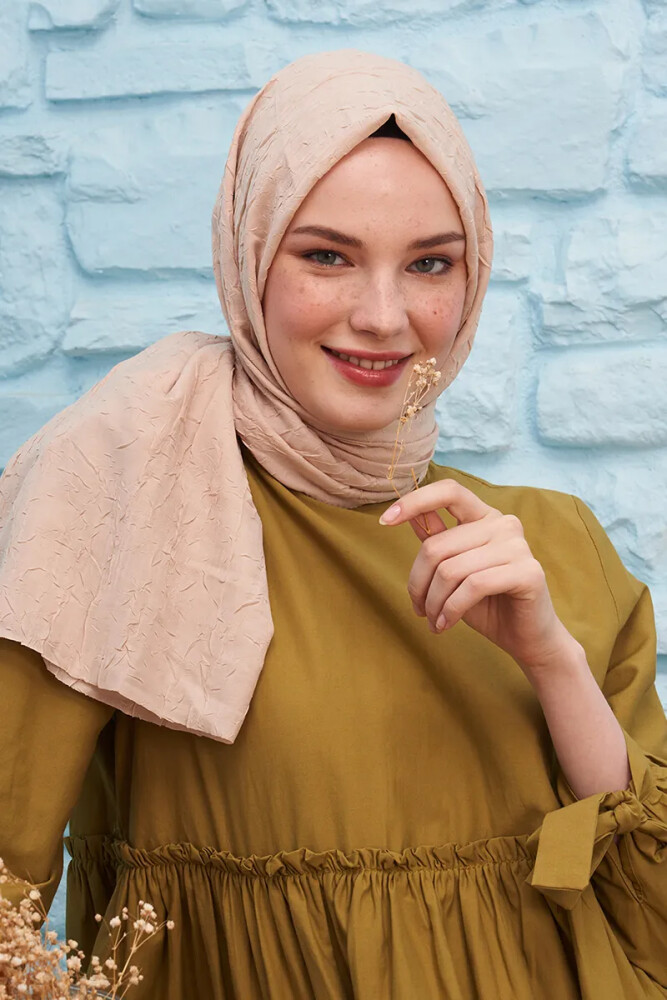 Bambu Kraş Şal - Fildişi - MADAME POLO