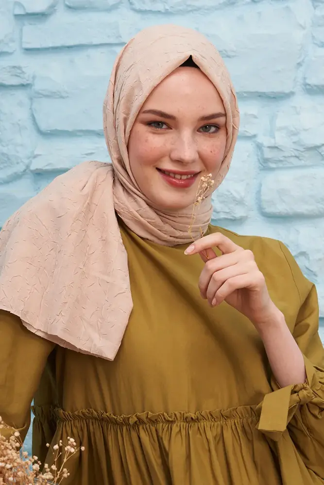 Bambu Kraş Şal - Fildişi - 1