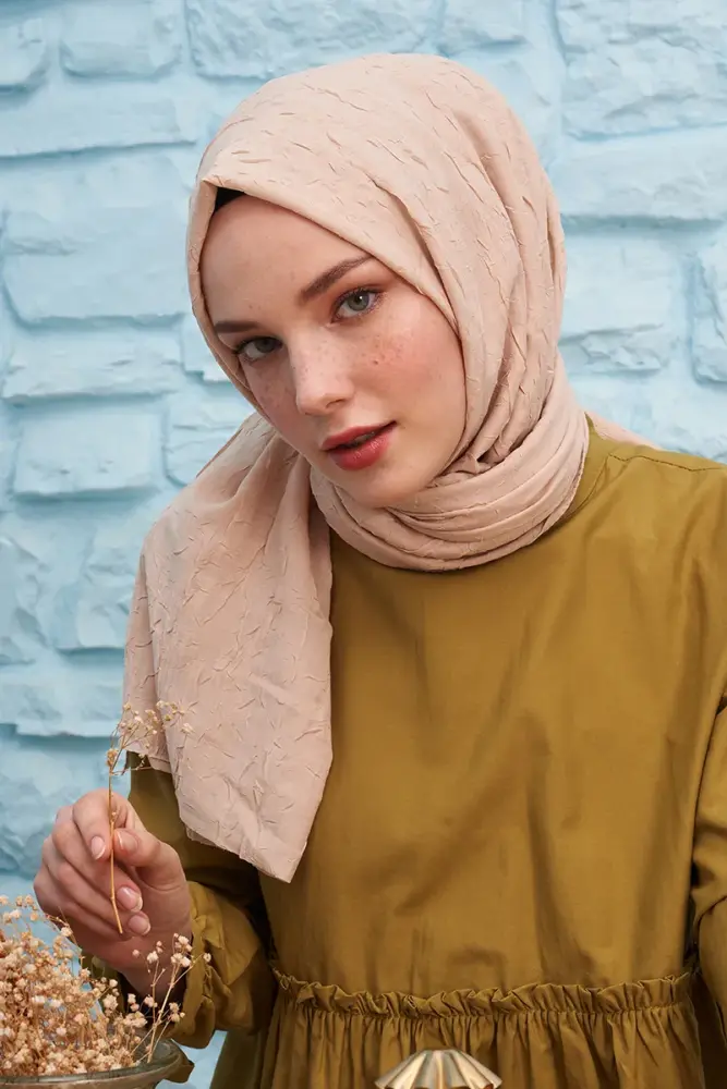 Bambu Kraş Şal - Fildişi - 4