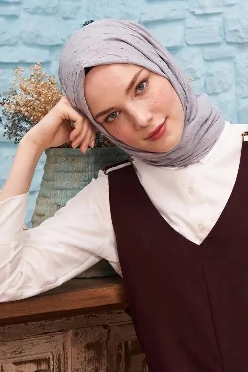 Kübra Koç Bambu Kraş Şal - Gri - MADAME POLO