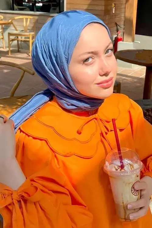 Elif Peker Bambu Kraş Şal - İndigo - 1