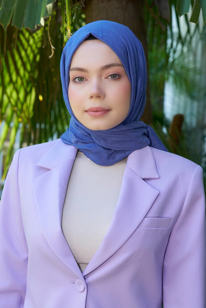 Bambu Kraş Şal - Morcivert - MADAME POLO