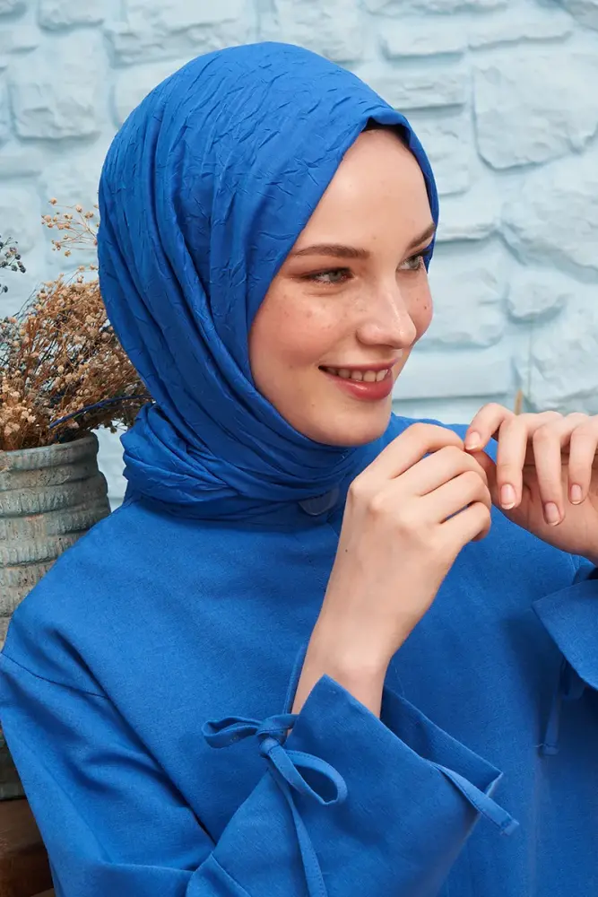 Bamboo Knee Shawl - Saxe Blue - 1