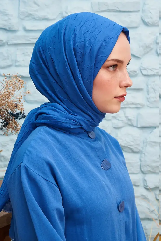 Bamboo Knee Shawl - Saxe Blue - 2