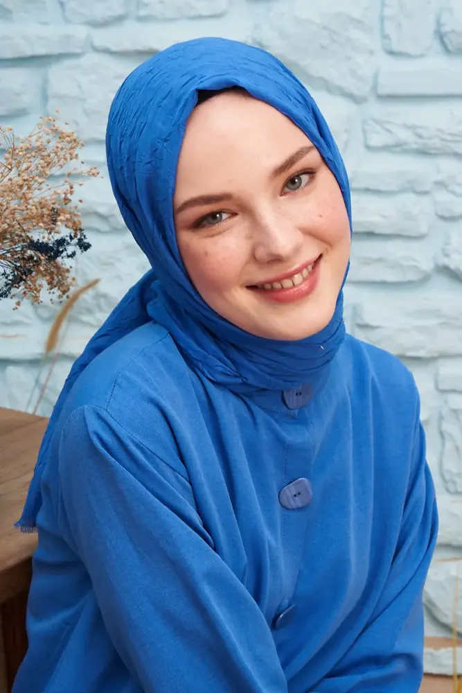 Bamboo Knee Shawl - Saxe Blue - 3
