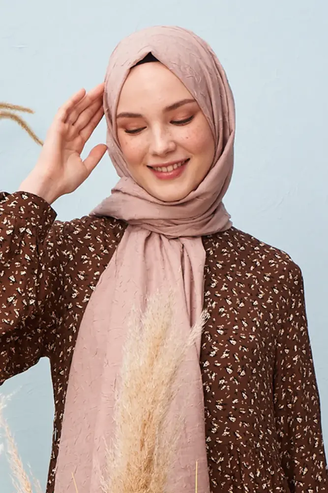 Bambu Kraş Şal - Vizon - 2