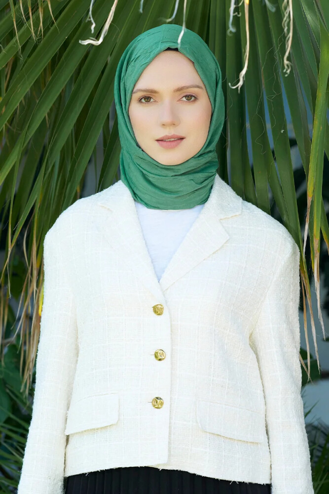 Bambu Kraş Şal - Yosun Yeşili - MADAME POLO
