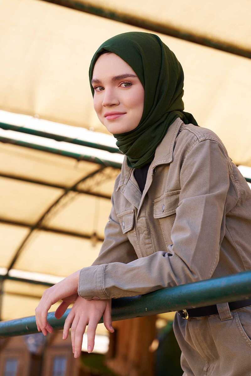 Comfort Pamuk Şal - Haki - MADAME POLO