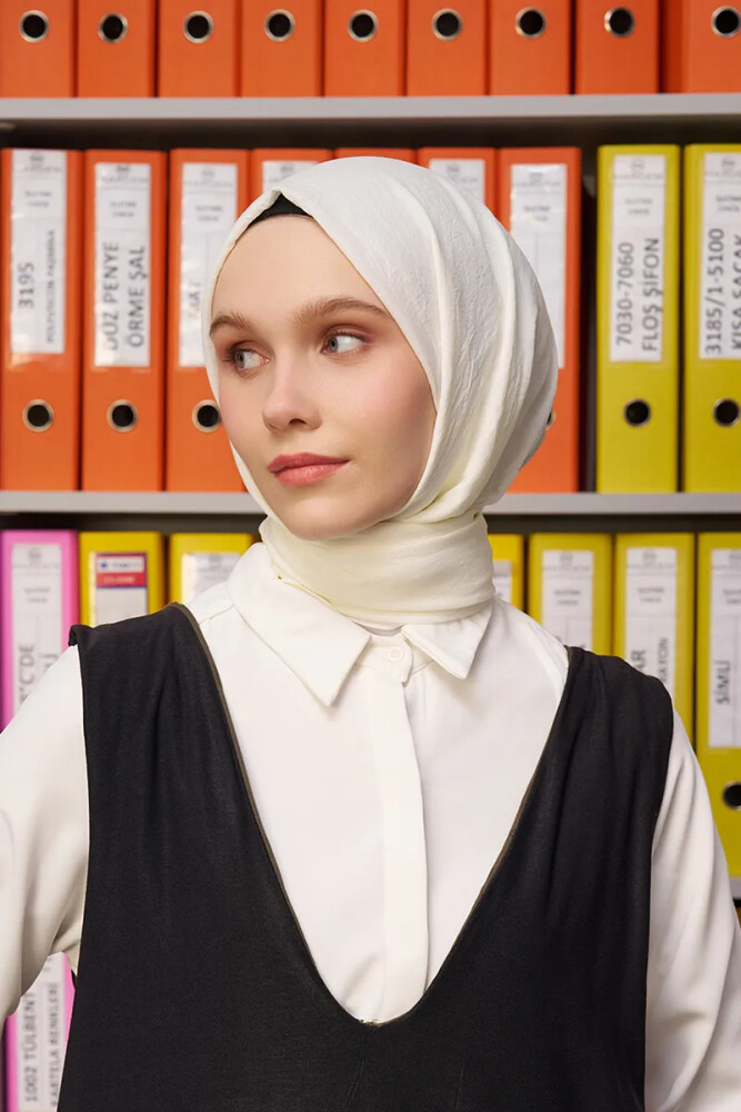 Comfort Pamuk Şal - Krem - MADAME POLO