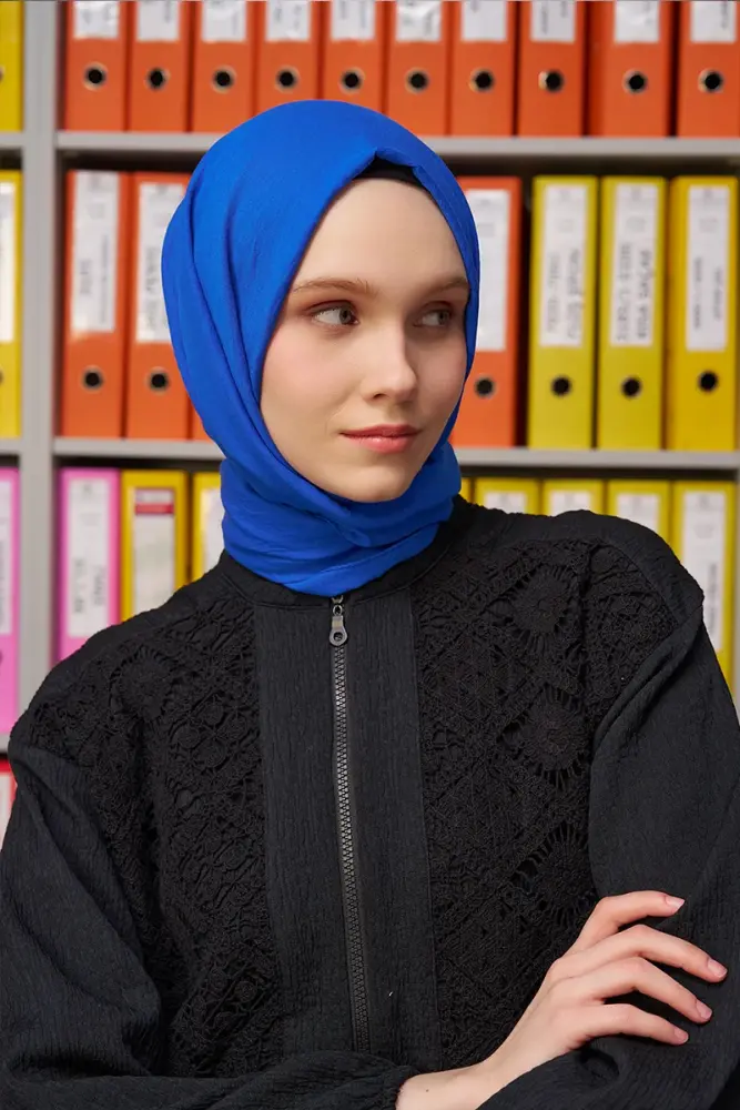 Melike Dinçer Comfort Pamuk Şal - Saks - 4