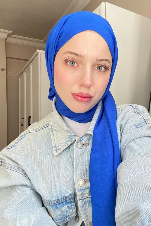 Melike Dinçer Comfort Pamuk Şal - Saks 