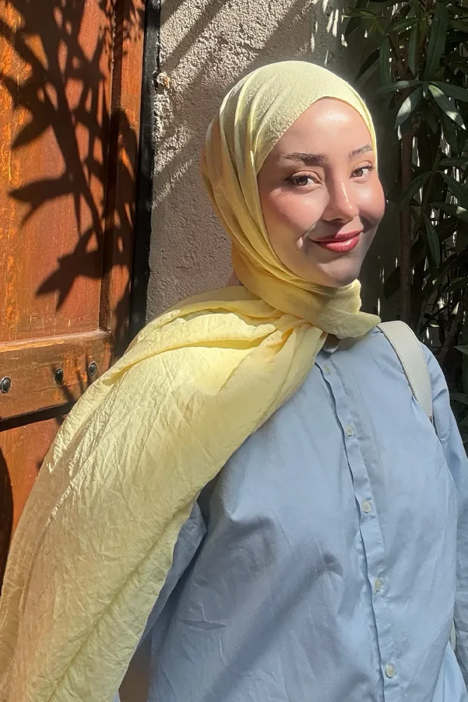 Comfort Pamuk Şal - Sarı - 1