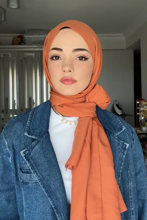 Kübra Koç Comfort Pamuk Şal - Şeftali 