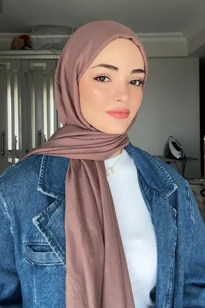 Kübra Koç Comfort Pamuk Şal - Tozlu Kahve - 1