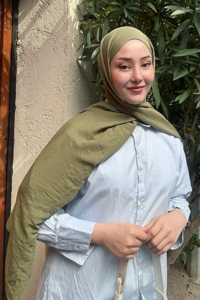 Comfort Pamuk Şal - Yaprak Yeşili - 2