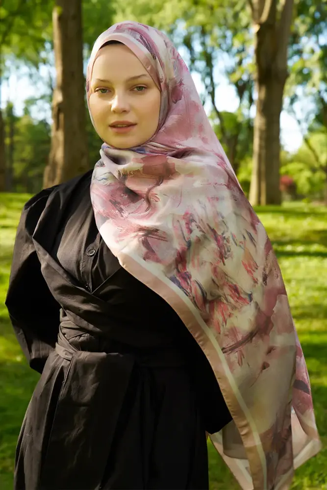 Crystal Flower Desen Şal - Nude - 1