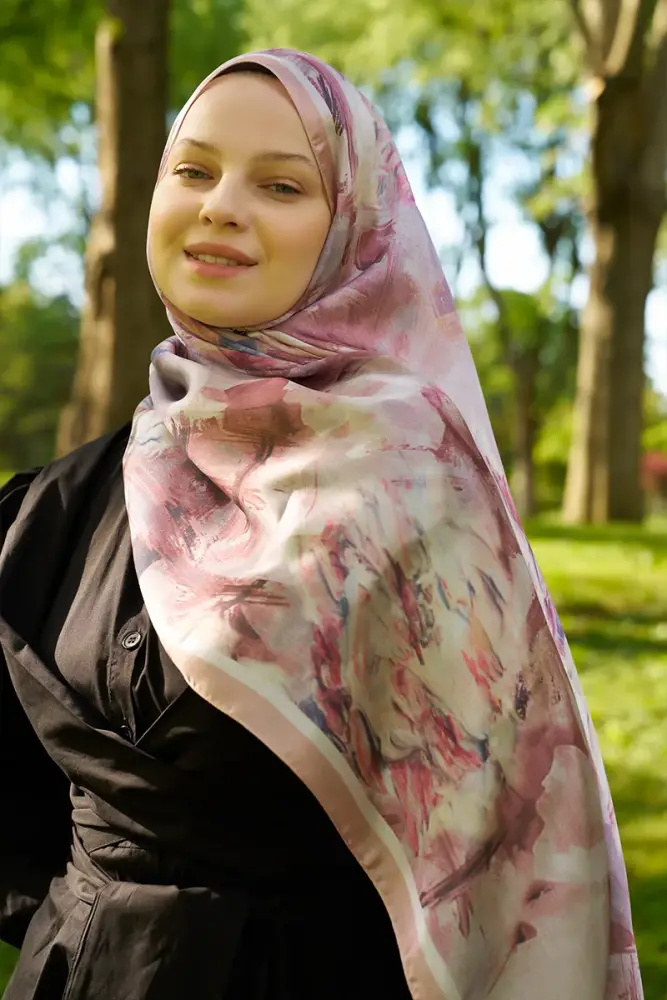 Crystal Flower Desen Şal - Nude - 2