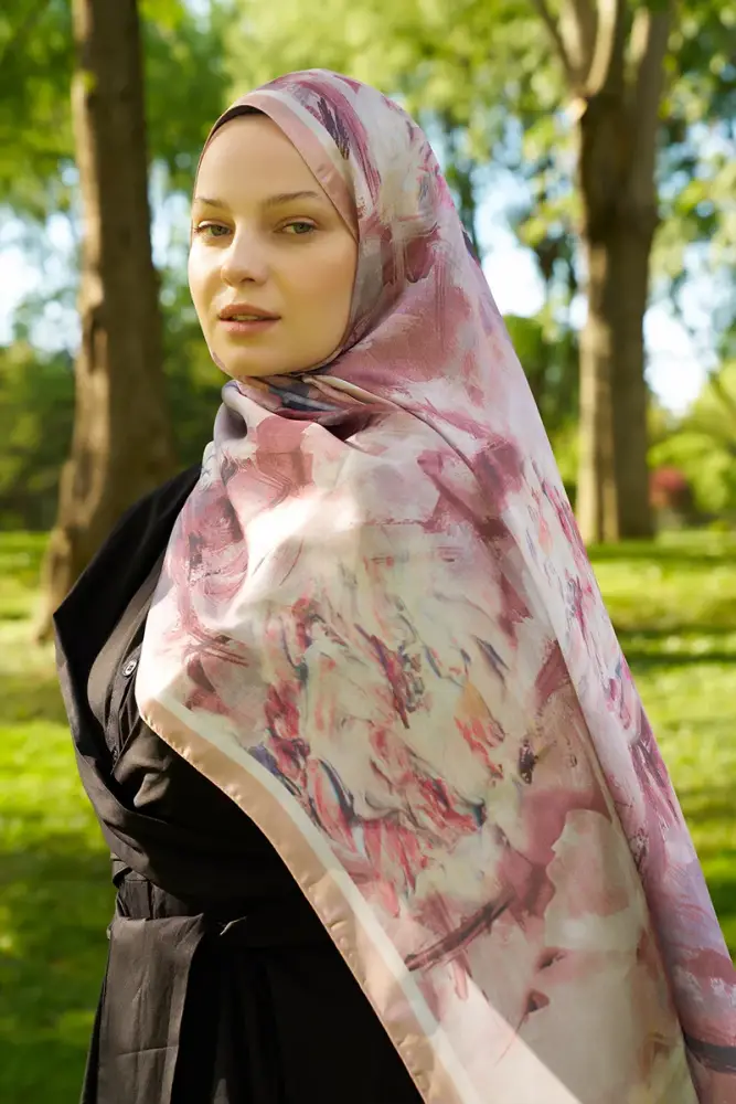 Crystal Flower Desen Şal - Nude - 3