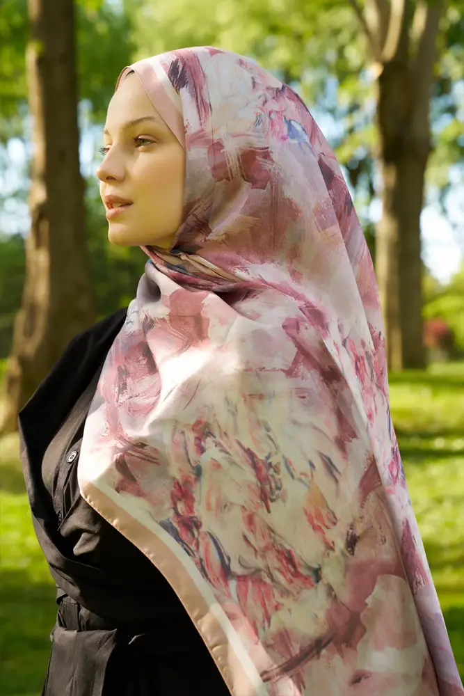 Crystal Flower Desen Şal - Nude - 4