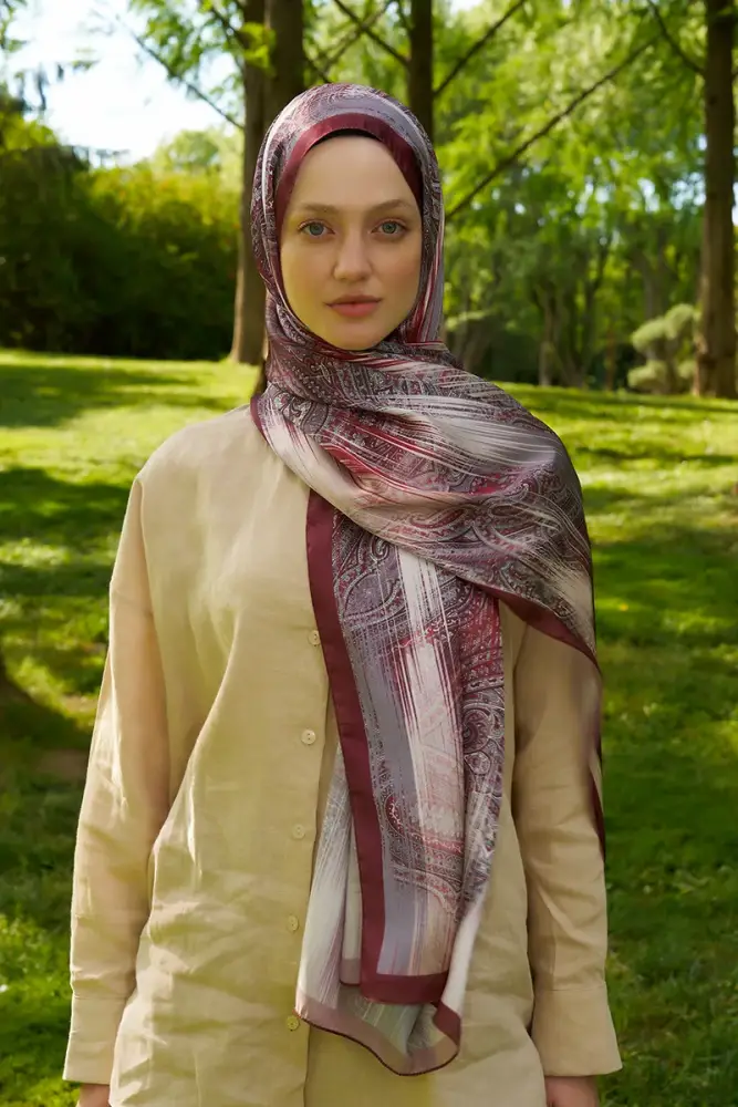 Crystal Hola Desen Şal - Bordo - 2