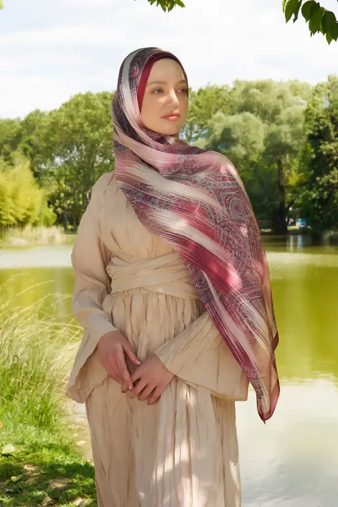 Crystal Hola Desen Şal - Kırmızı - 1