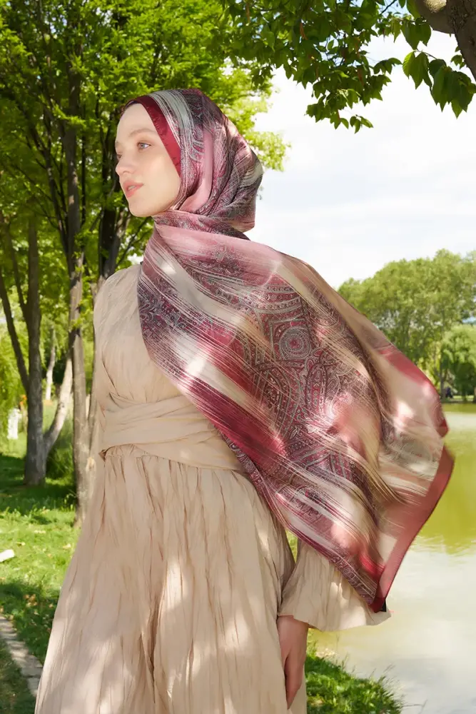 Crystal Hola Desen Şal - Kırmızı - 2