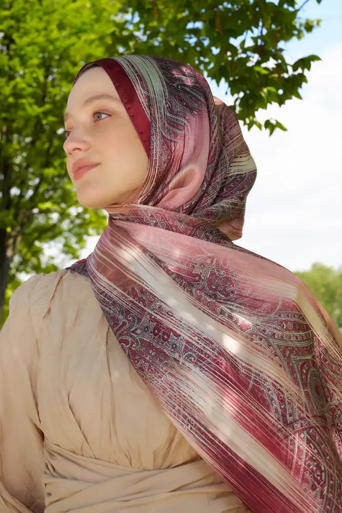 Crystal Hola Desen Şal - Kırmızı - 3