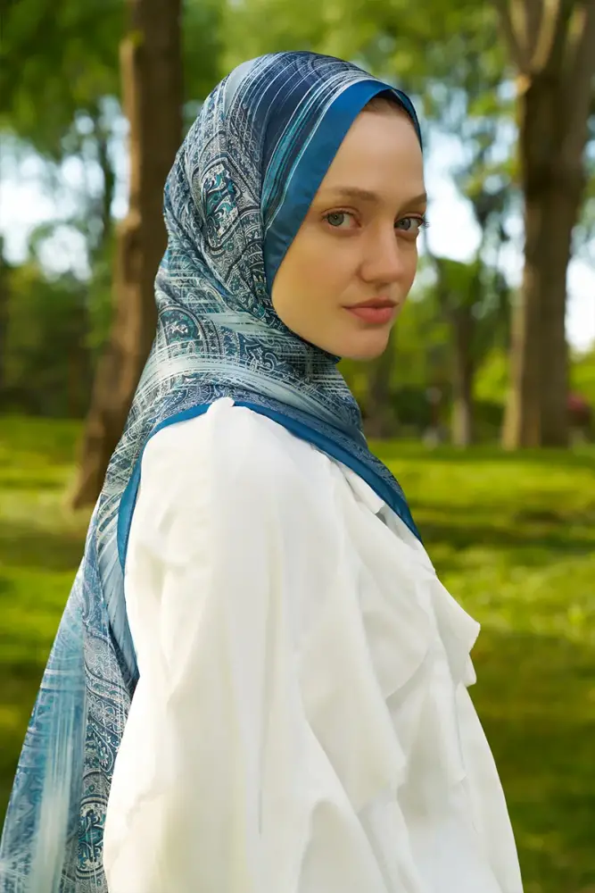 Crystal Hola Desen Şal - Mavi - 2