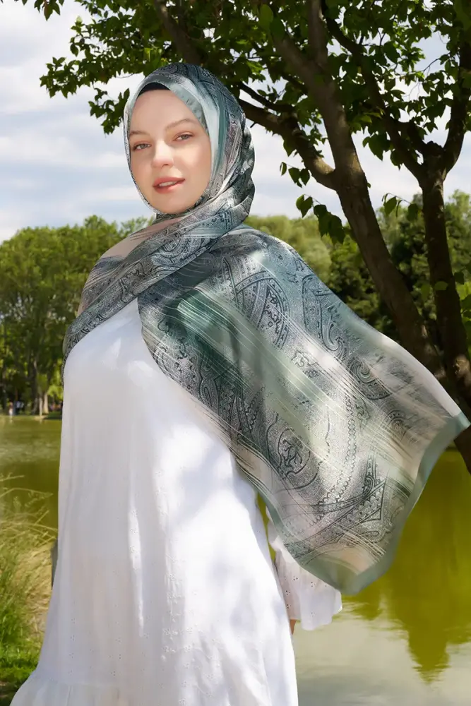 Crystal Hola Desen Şal - Mint - 2