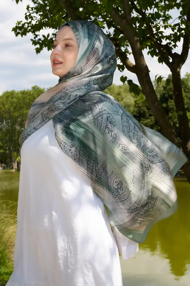 Crystal Hola Desen Şal - Mint - 3