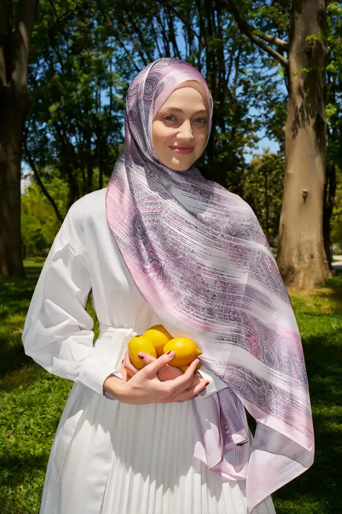 Crystal Hola Desen Şal - Pembe - 4