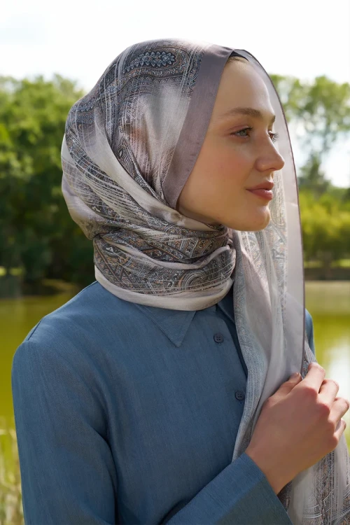 Crystal Hola Desen Şal - Vizon 