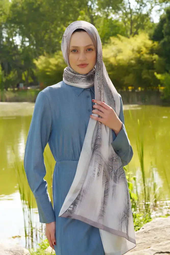 Crystal Hola Desen Şal - Vizon - 2