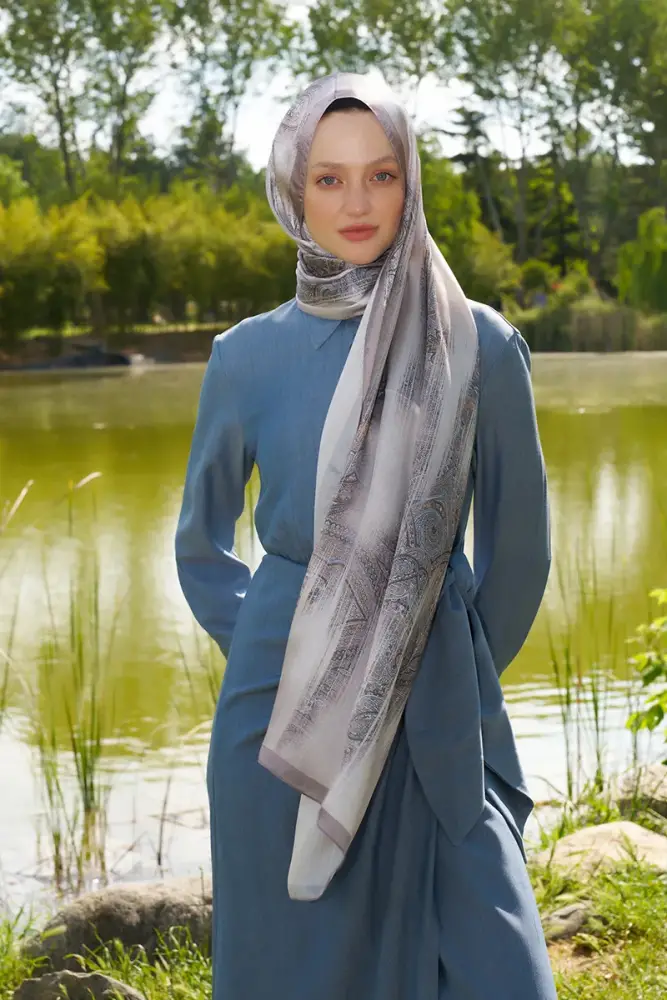 Crystal Hola Desen Şal - Vizon - 4